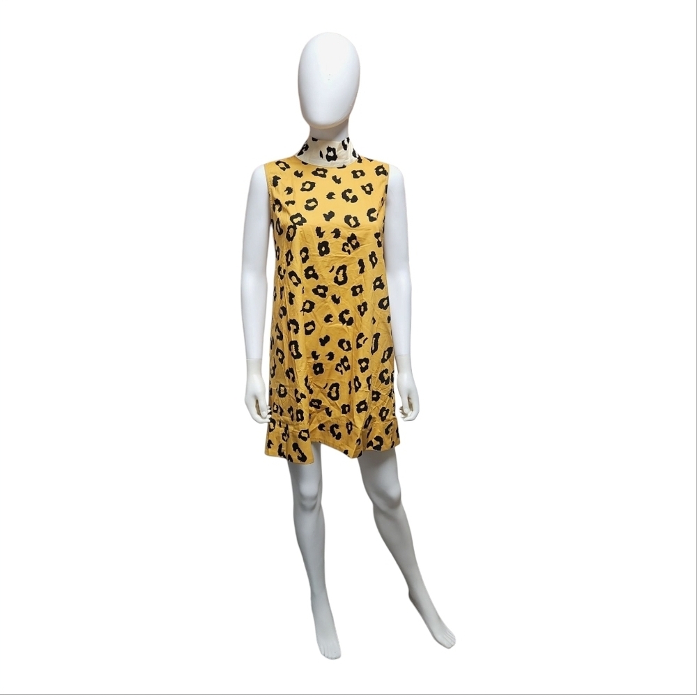BURU | Cheetah Print Sleeveless Mod Mini Dress XS NWT